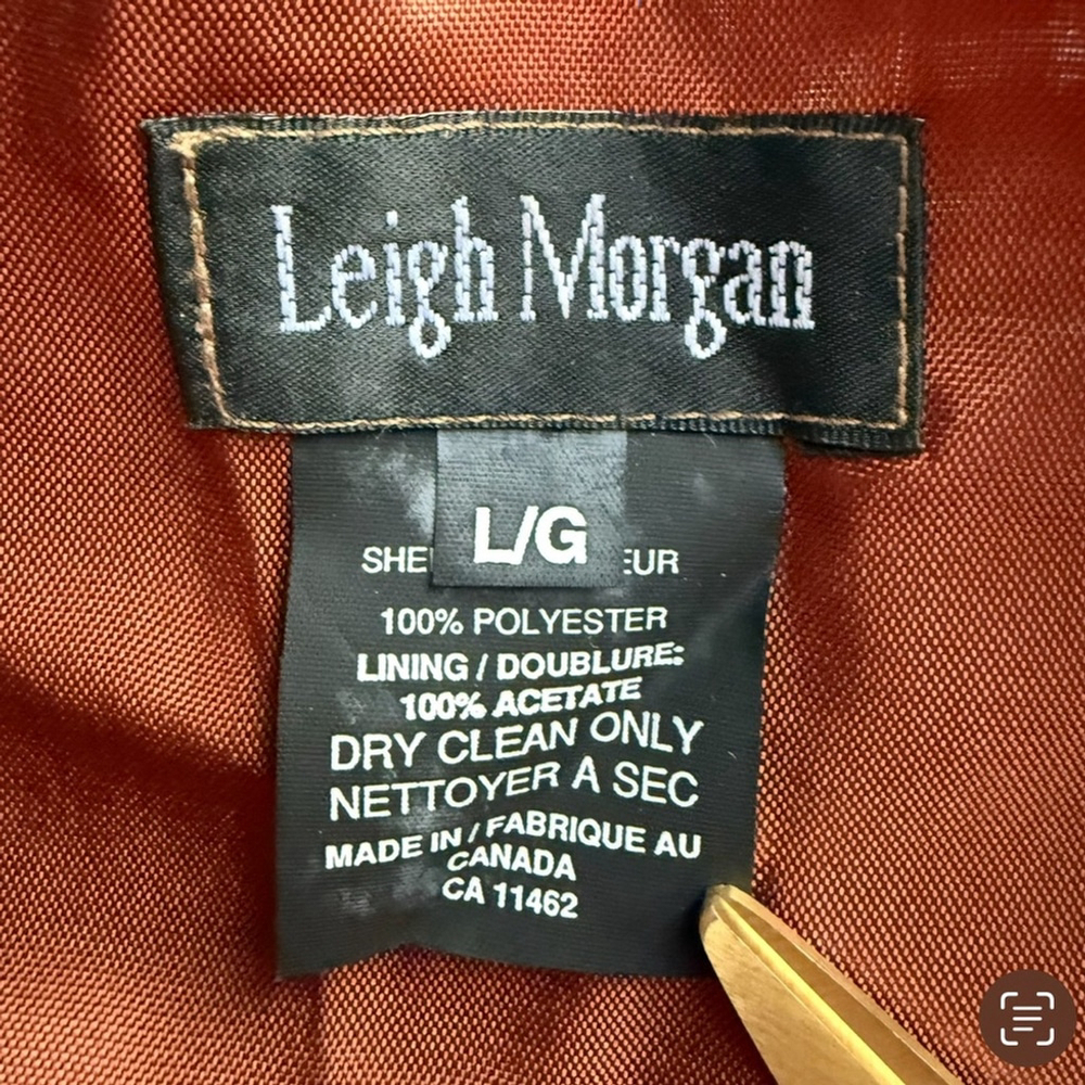Vintage Leigh Morgan Brown Button Front Women's Vest Size L Retro Minimalist 90s - Picture 3 of 9